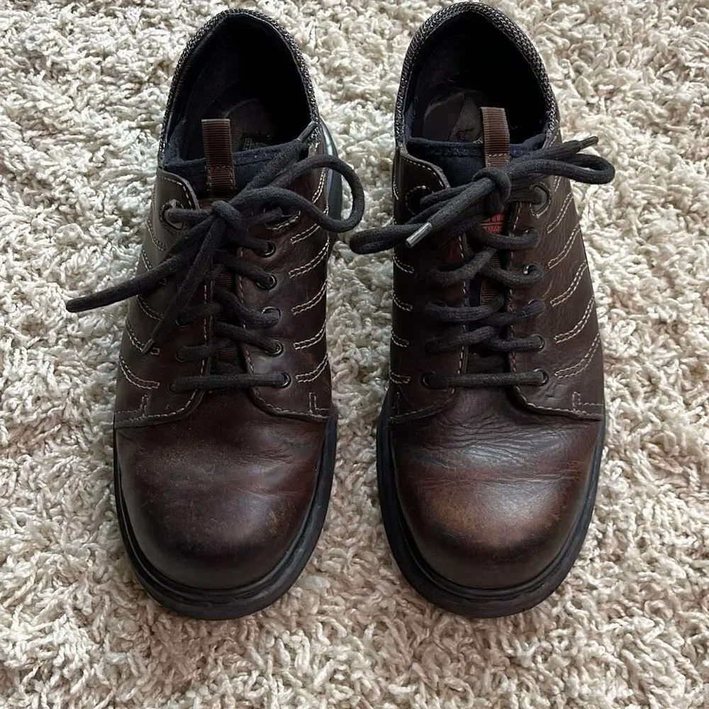 Dr. Martens Vintage Brown Lace-up Shoes Made in England AW004 Mens Size 8